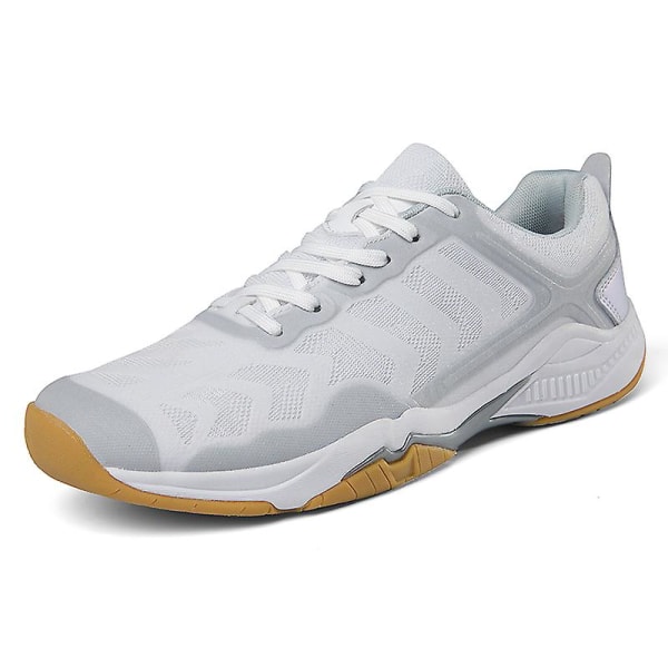 Lätta sneakers för män och kvinnor, lämpliga för inomhusbanor, badminton, 3Dw66 White EU 42