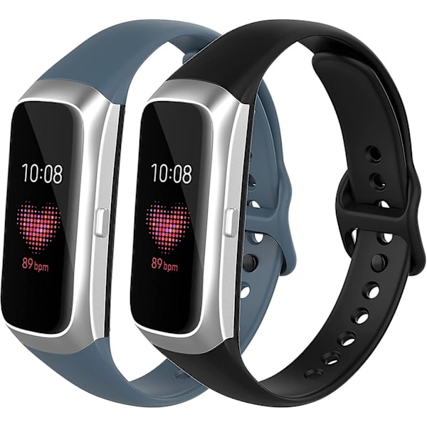 2 stk. remme kompatible med Samsung Galaxy Fit Sm-r370, colorb vandtæt, blød og åndbar silikone udskiftningsrem passer til Samsung Galaxy Fit