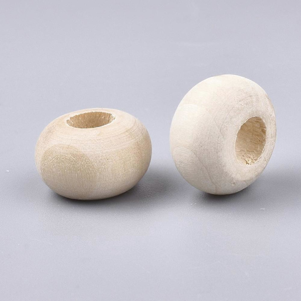 Obehandlade Träpärlor Naturliga Träpärlor Rondelle Gammal Spets 14~14,5x9mm Hål: 5,5~6mm