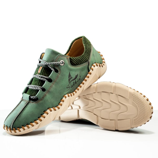 Herrhandsydda casual skor andningsbara mode sneakers 105 Green EU 39