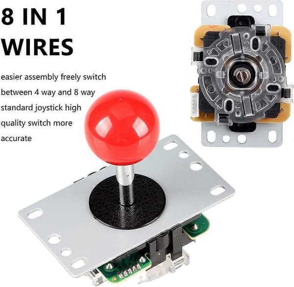 Nul forsinkelse USB-encoder til pc-spil Rød Joystick + 10x LED-belyste 5V trykknapper til Arcade Joystick DIY-sæt Dele Mame Raspberry Pi 2 3 3B