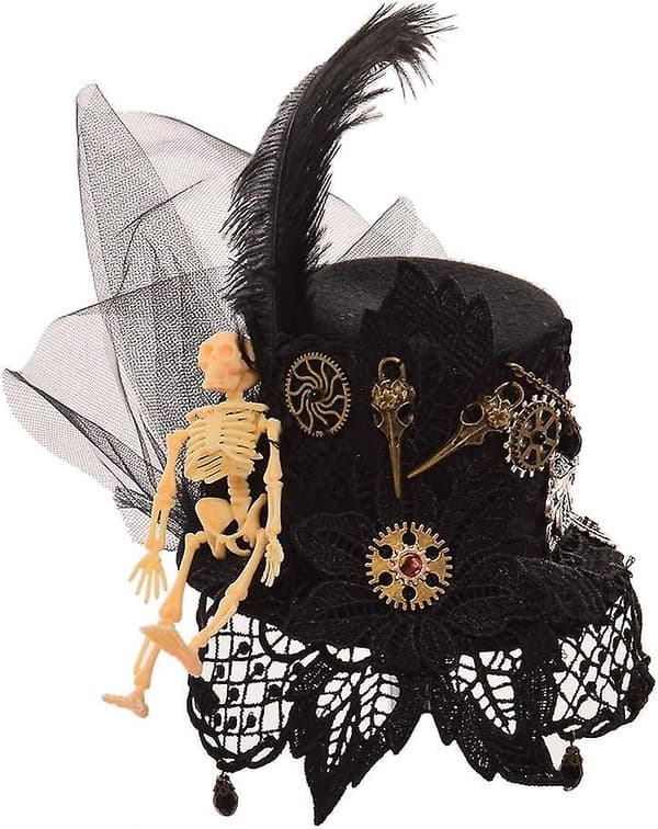 Victorian Steampunk Mini Top Hat Hårklemme til Kvinder (d) M