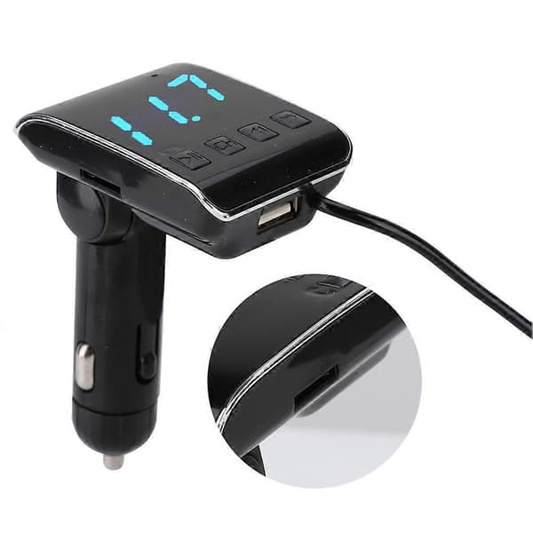 Q10 Bil MP3 Dekodning FM Bluetooth Mobiltelefon Oplader til iPhone/Android/iPad Black