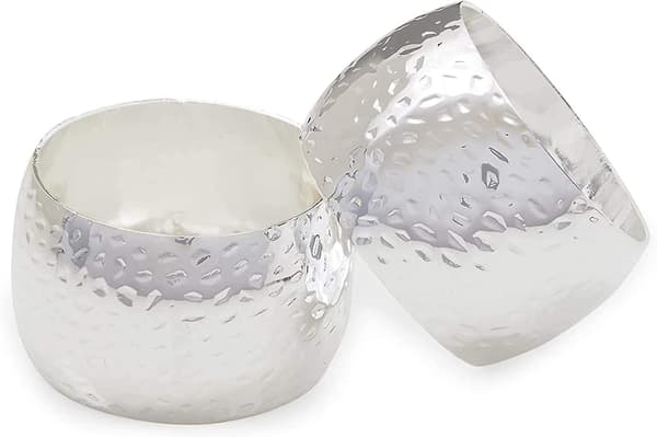 Set med 12 silver servettringar för bröllop, hem och fester