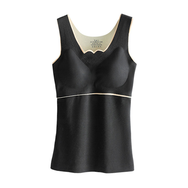 Indre Fleece Termovest Bedste Termoundertøj Til Piger Ærmeløse Intime Toppe 2XL Black