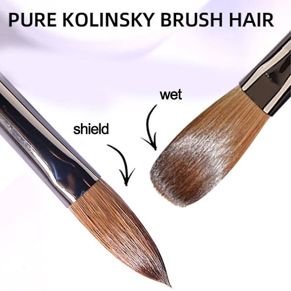 Kolinsky Akryl Nagelborste, Sandawood Rod Nagel Extension, Akryl Pulver Nagelkonst Borstar Verktyg För Manikyr Diy 6