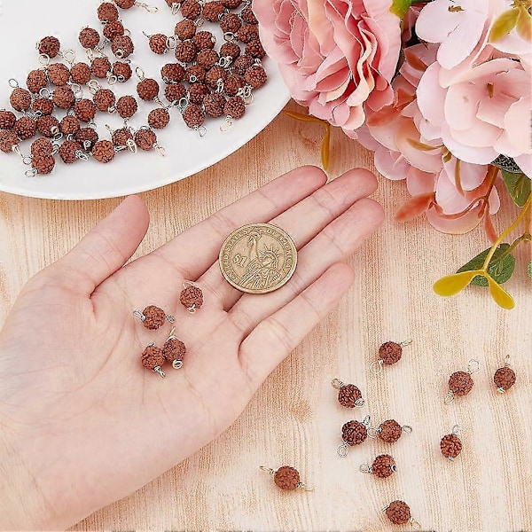 80 st 4 stilar Trähängen Kopplingar Himalaya Meditation Bön Charm Bodhi Pärlor Charm Kopplingar för Smyckestillverkning Hål: 3,5~3,9mm