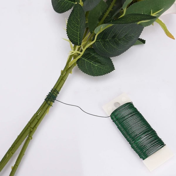 3-pack 114 yards 22 gauge grön flexibel paddeltråd för hantverk, julkransar, girlang och blomsterarrangemang
