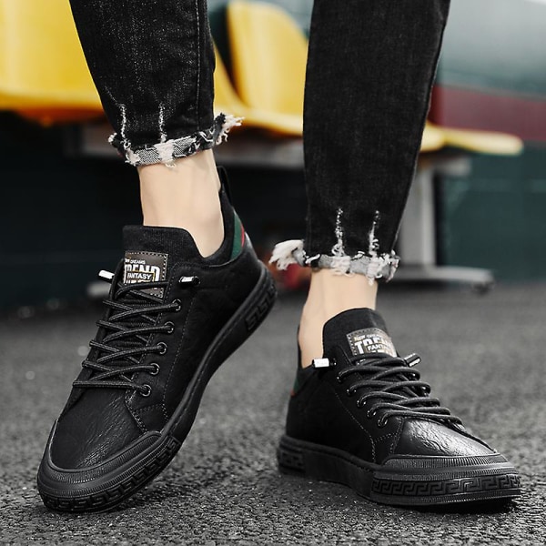 Herre Casual Sko Flate Sneakers Fr2159 Black EU 43