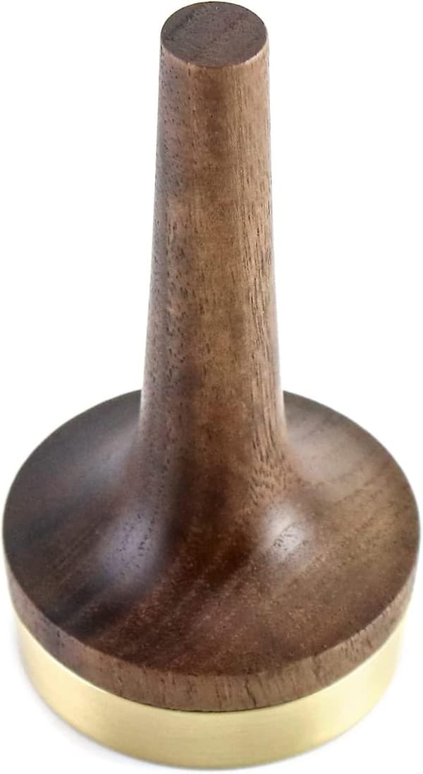Træ Ringholder til Smykker, Sort Valnøddetræ med Messingfod Moderne Display, Gave til Bryllup & Jubilæum
