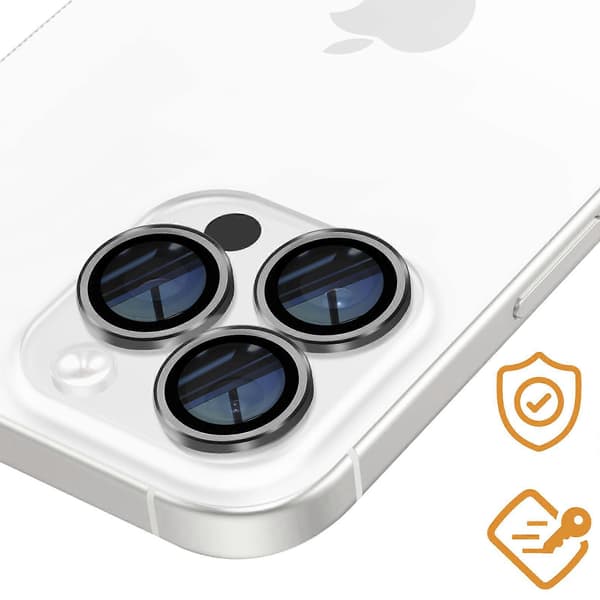 Härdat Glas Kamera för iPhone 16 Pro Max Hårdhet 9H Anti-repa, Grå