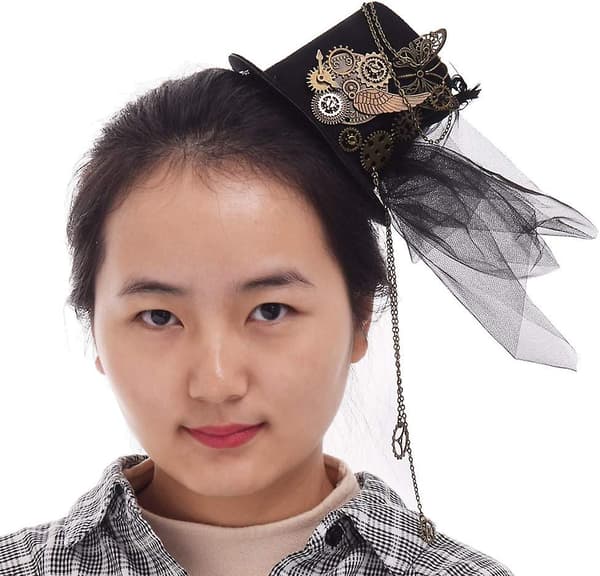 Victorian Steampunk Mini Top Hat Hårklemme til Kvinder (d) A