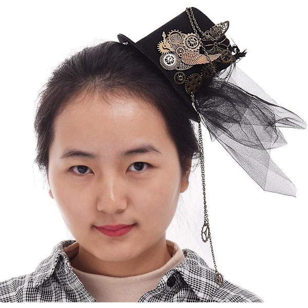 Victorian Steampunk Naisten Mini Silinterihattu Hiusklipsi (d) A