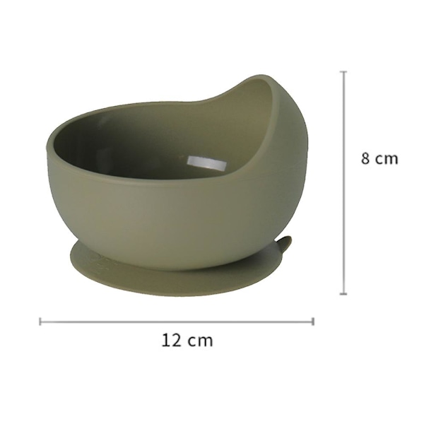 Silikon sugkopp baby skål | Inåtböjda väggar förhindrar tappning | Lätt att skopa | Fäster stadigt | Tvådelad set style3