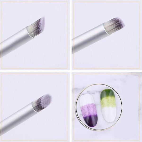 6 st Ombre nagelborste set, gel nagelkonst suddiga pennor för manikyr DIY & salongsverktyg style  style2