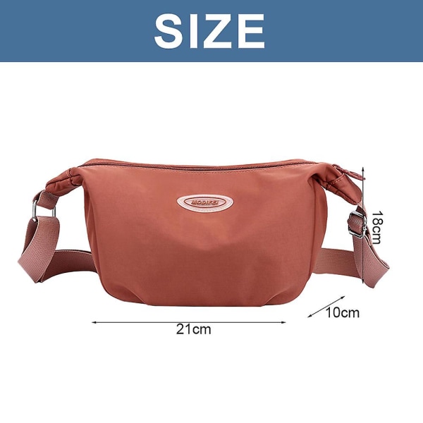 Nylon Crossbody/bälte väska med justerbar axelrem, Fashion Crossbody väskor för kvinnor, 21*18*10cm red