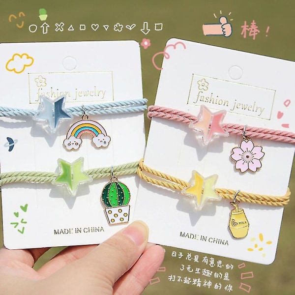 Gummibandsarmband med liten önskestjärna som trycker presenter till flickvänner eller pojkvänner Tree