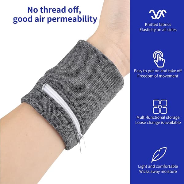4-pack handledd plånbok med blixtlås, handleddplånbok, armbandspåse, handleddficka för kvinnor och män, löpning