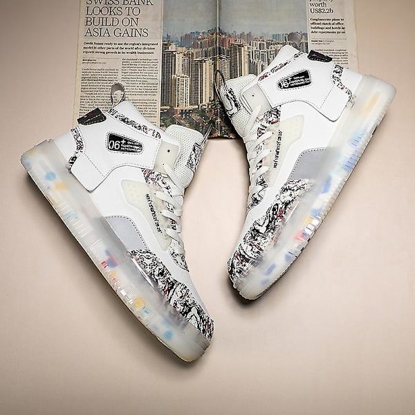 Herre Sports Løbesko Basketballsko Åndbare Sneakers Fr9966 White EU 43