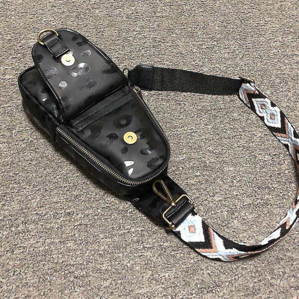 Dame PU Lær Sling Bag Bærbar Retro Crossbody Veske Vintage Glidelås Brystveske Colour
