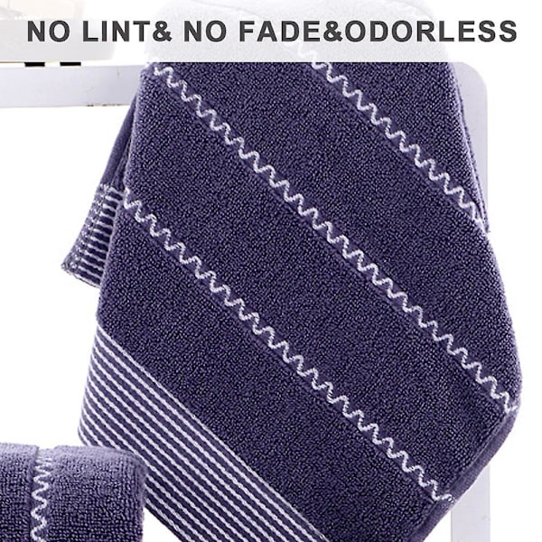 2-pack handdukar för badrum, bomullshandduk, mjuk handduk för hotell, bad, kök, set med 2, 33*73cm dark blue 33*73cm