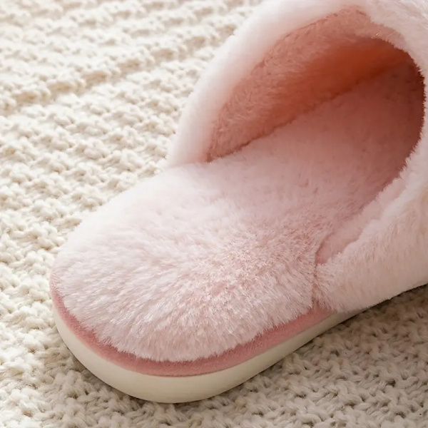 Dammtofflor med söta motiv, halkfria runda tofflor med platt sula, fluffiga inomhusskor för hemmet brown EU42 43