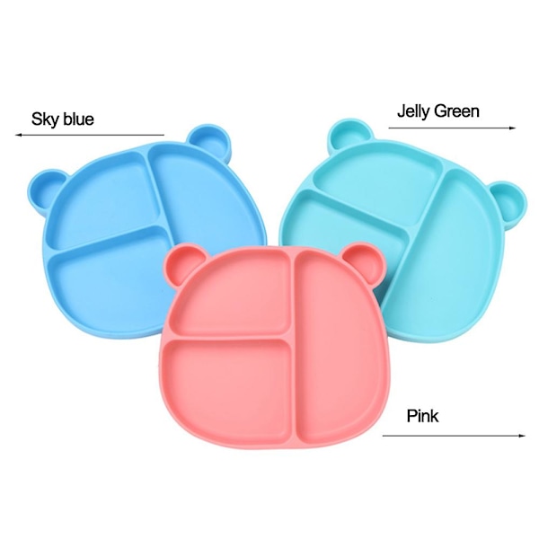Silikon baby servis är lämplig för spädbarn och små barns sugkoppar, babyavvänjningstillbehör, servis blue