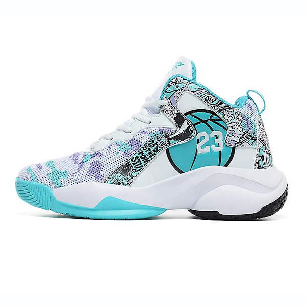 Mænds Basketballsko Letvægts Åndbare Vandresko Atletiske Mode Sneakers 3D9280 WhiteGreen EU 41