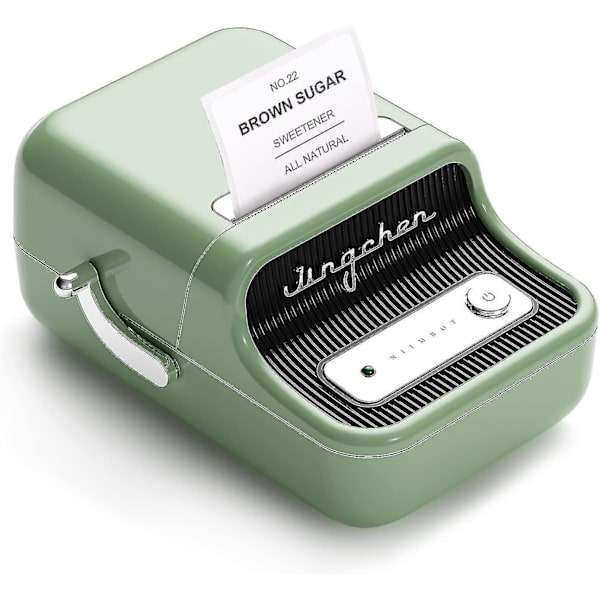 Label Maker Maskine Klistermærkeprinter Med Tape, Trådløs Teknologi Og Hvidt Labelpapir Til Hjemmekontor Organisation Green
