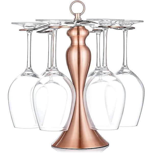 Klassisk Elegant Bordplade Vinglas, Stativ 6 Vinglas Holder Opbevaring Fritstående Stilkglas Stativ Display Holder, Hængende Kop Organizer