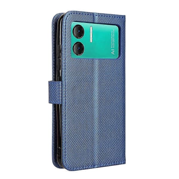 Telefoncover i læder med diamanttekstur Blue For Doogee X98