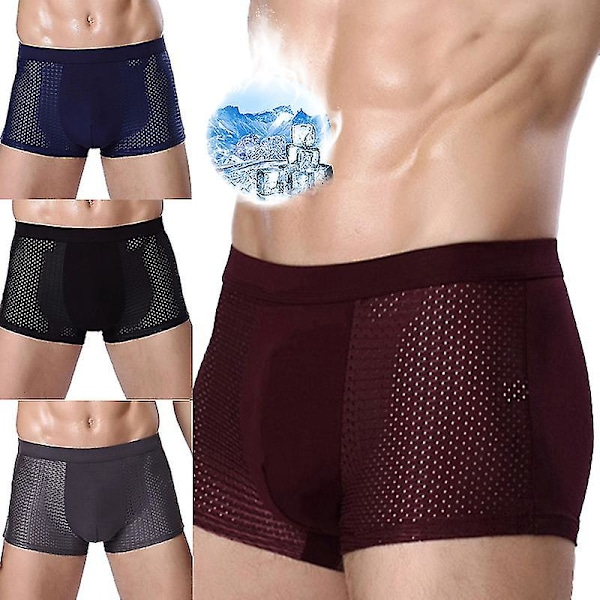 4 stk. Nye Boxhero Bambus Fiber Boxershorts - For Komfort Hele Dagen Boxhero Herre Undertøj L