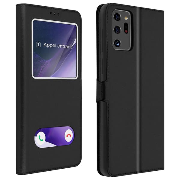 Galaxy Note 20 Ultra Kotelo Kaksi-ikkunainen Videoteline Musta