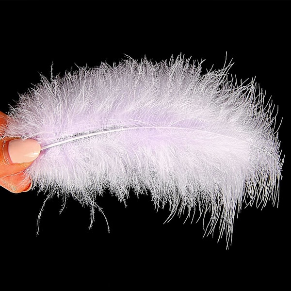 100 stk. bløde kalkun marabou fjer 10-15 cm til håndværk drømmefanger dekoration naturlige bløde kalkun marabou fjer, lys lilla