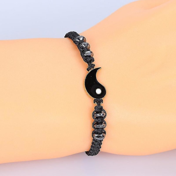 Tai Chi Dekor Pararmbånd Tai Ji Farget Legering Håndleddsmykker Strikket Tau Justerbart White