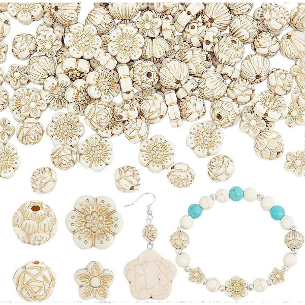 1 Ask 200 st Flower Spacer Beads Akryl Guld Beads Resin Ros Blommor Plätering Gyllene Chakra Energi Lotus Blomma Lösa Spacer Beads Bulk för Smycken Ma