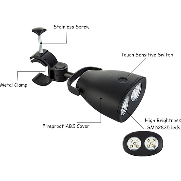 BBQ Grill Lys, LED Lampe 360 Graders Rotasjon Grilllys For Utendørs BBQ, Middag, Camping, Fiske, Sykkellykter