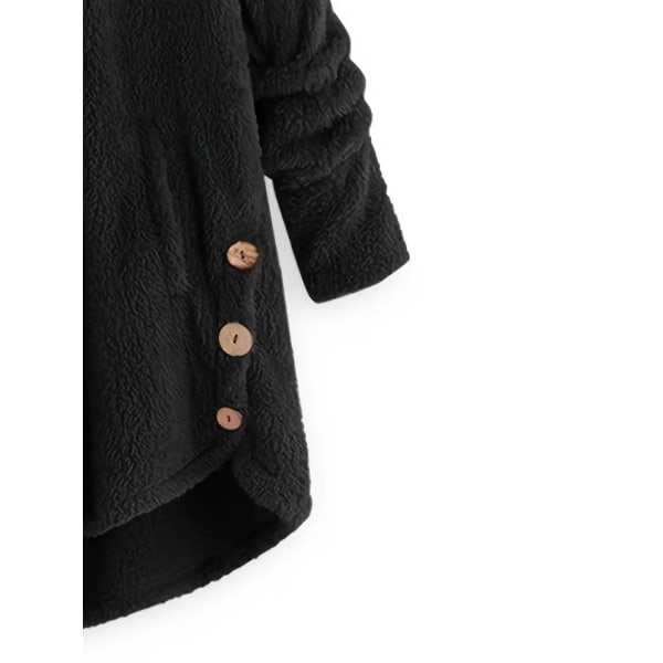 Varm jacka med thermal för kvinnor, casual ytterkläder för höst och vinter, damkläder black L