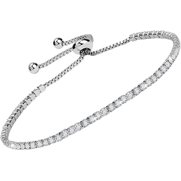Cz Lång Halsband. Rhinestone Bar Y Lariat Halsband Silver Tone För Kvinnor Födelsedag Style1