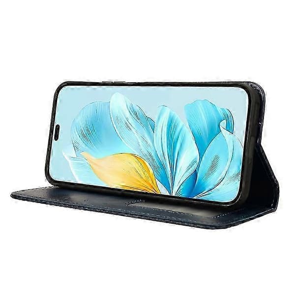 Læderpung med stativ til Honor 200 Lite Blue