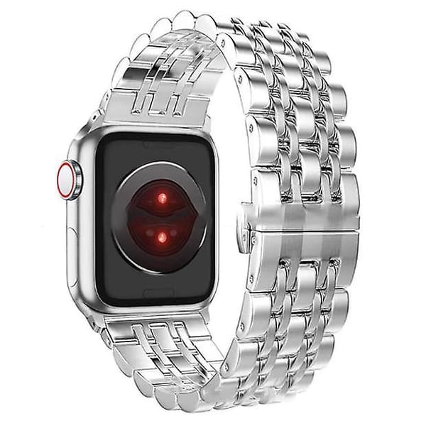 Apple Watch Rem, solid rustfritt stålrem for alle iWatch-serier Silver 38 40 41mm