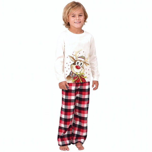 Familj Julpyjamas Matchande Set Semester Xmas Sovkläder Set 8T