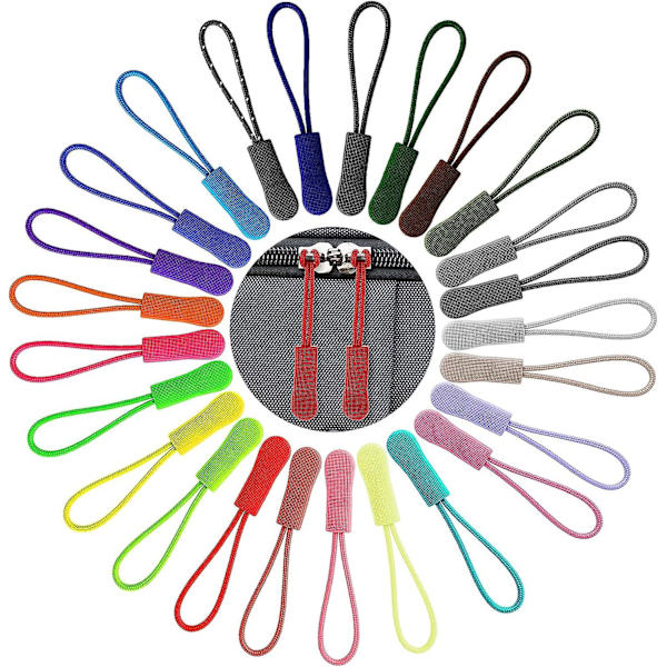 50 st dragkedjor, ersättning nylon dragsko dragkedja förlängning dragkedja flik dragkedja taggar dragsko dragkedjor för ryggsäckar, bagage, jackor, plånböcker, handväskor