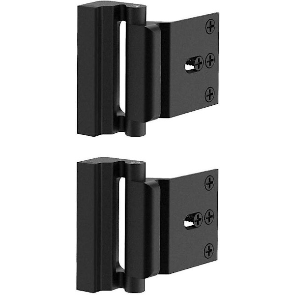 Toyful 2-pack dörrförstärkningslås med 8 skruvar  Hem Säkerhetsdörrlås för småbarn  Barnsäker dörrlås Nattlås Tål 800 kg Vit Black