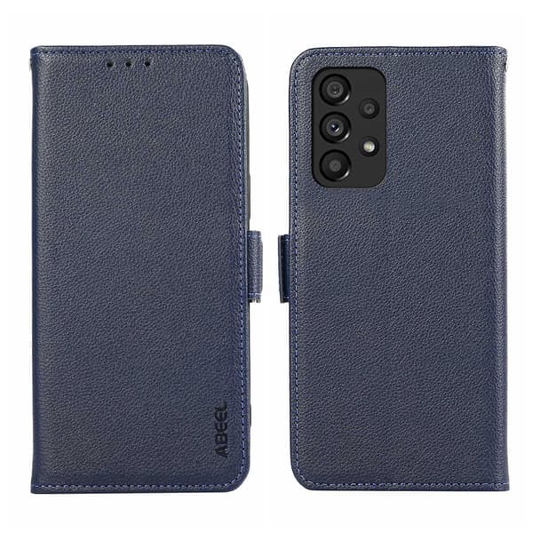 Side-Magnetisk Litchi PU Etui til Samsung Galaxy A53 5G Blue