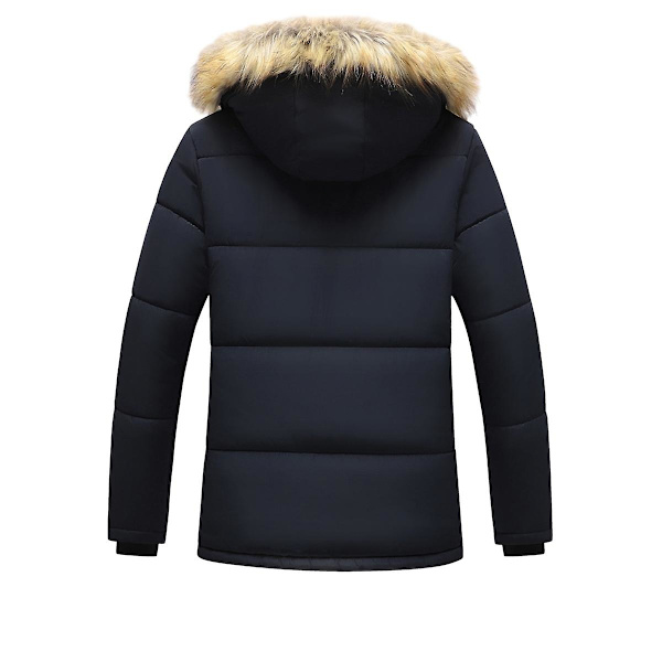 Miesten talvitakki, lämmin parkatakki irrotettavalla hupulla Navy 2XL