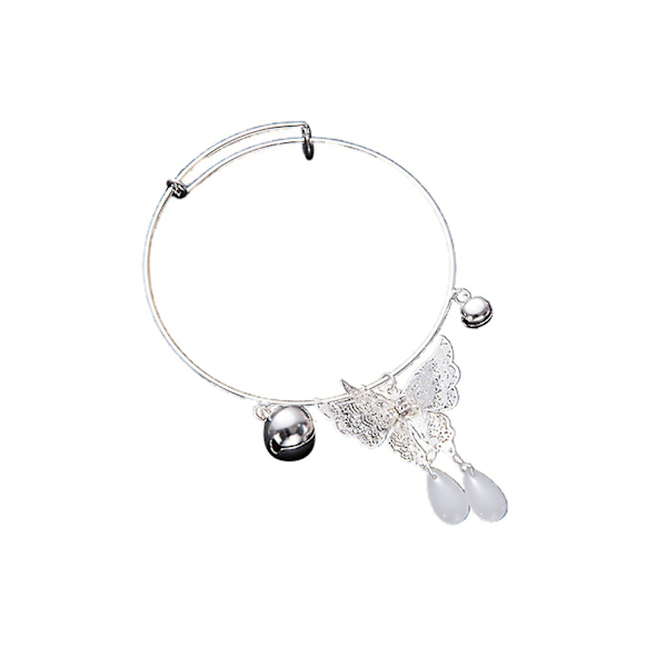 Armband Silver Butterfly Derived Justerbar Armband Smycken Bell Antik Armband C