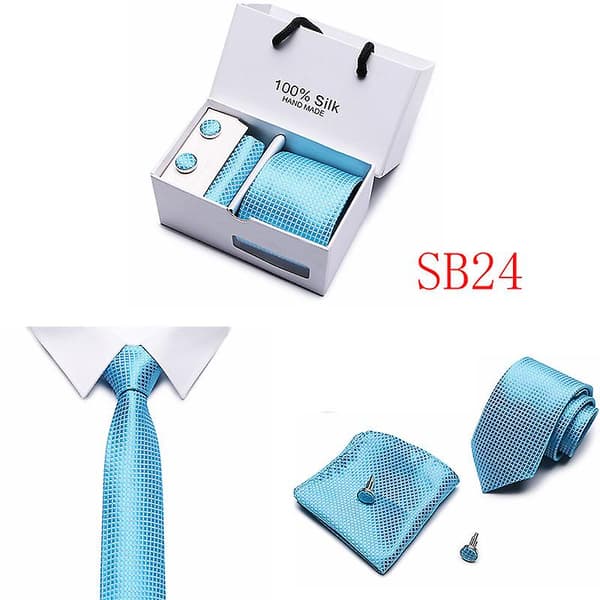 Herr slips slips presentförpackning 5 delar kostym grupp slips affärs formell bröllop slips B24