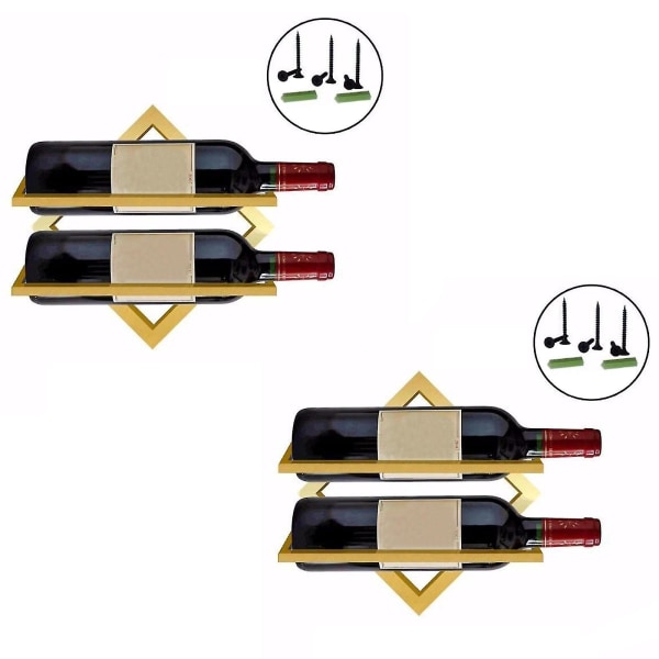 Vinstativ Vegghengt Sammenleggbart Vinflaskeholder Organizer Display For Hjem Kjøkken Bar Dekor 2 stk Style 3