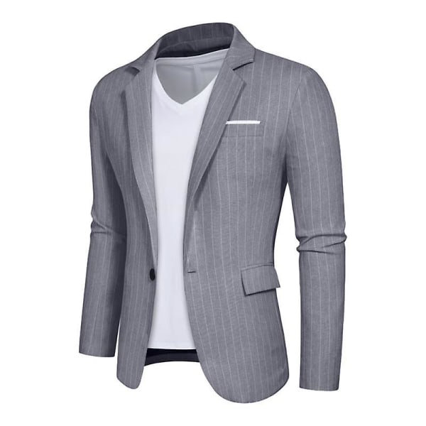 Herr Blazer Slim Fit Kavaj, Enknäppt Enknapps Kavaj Grey L